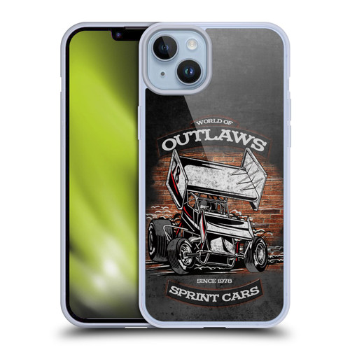 World of Outlaws Western Graphics Brickyard Sprint Car Soft Gel Case for Apple iPhone 14 Plus