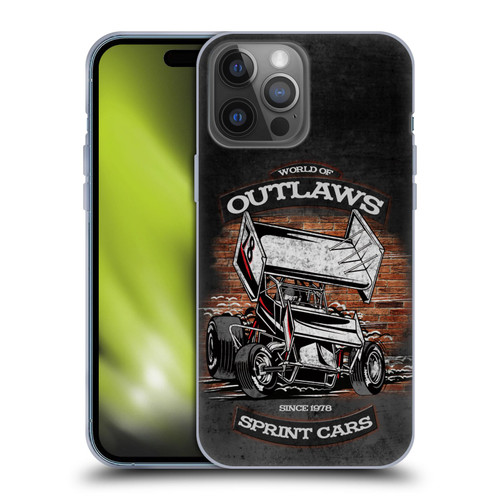 World of Outlaws Western Graphics Brickyard Sprint Car Soft Gel Case for Apple iPhone 14 Pro Max