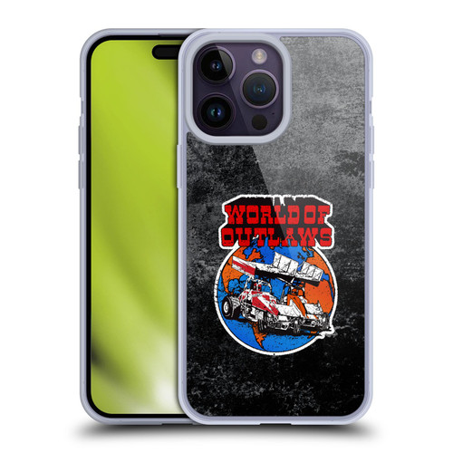 World of Outlaws Western Graphics Distressed Sprint Car Logo Soft Gel Case for Apple iPhone 14 Pro Max
