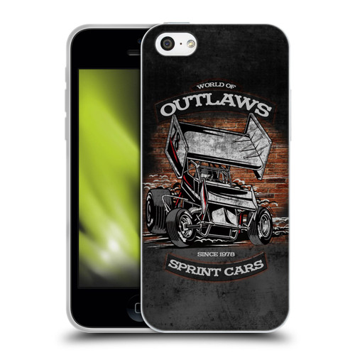 World of Outlaws Western Graphics Brickyard Sprint Car Soft Gel Case for Apple iPhone 5c