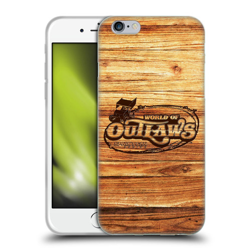 World of Outlaws Western Graphics Wood Logo Soft Gel Case for Apple iPhone 6 / iPhone 6s