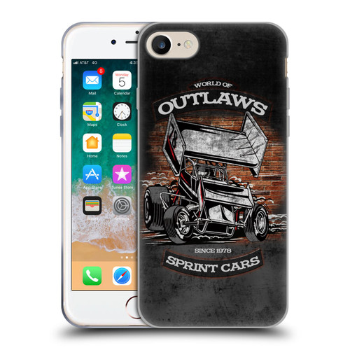 World of Outlaws Western Graphics Brickyard Sprint Car Soft Gel Case for Apple iPhone 7 / 8 / SE 2020 & 2022