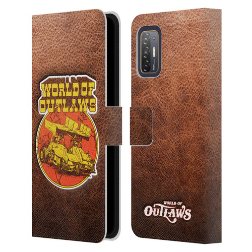 World of Outlaws Western Graphics Sprint Car Leather Print Leather Book Wallet Case Cover For HTC Desire 21 Pro 5G