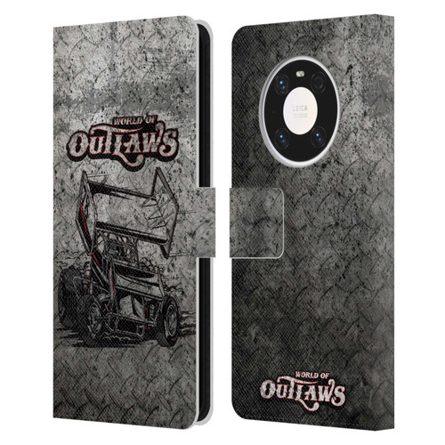 World of Outlaws Western Graphics Sprint Car Leather Book Wallet Case Cover For Huawei Mate 40 Pro 5G