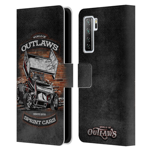 World of Outlaws Western Graphics Brickyard Sprint Car Leather Book Wallet Case Cover For Huawei Nova 7 SE/P40 Lite 5G