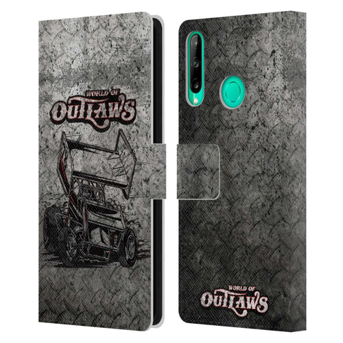 World of Outlaws Western Graphics Sprint Car Leather Book Wallet Case Cover For Huawei P40 lite E