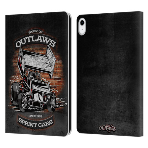 World of Outlaws Western Graphics Brickyard Sprint Car Leather Book Wallet Case Cover For Apple iPad 10.9 (2022)
