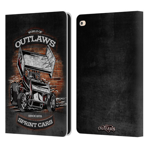 World of Outlaws Western Graphics Brickyard Sprint Car Leather Book Wallet Case Cover For Apple iPad Air 2 (2014)