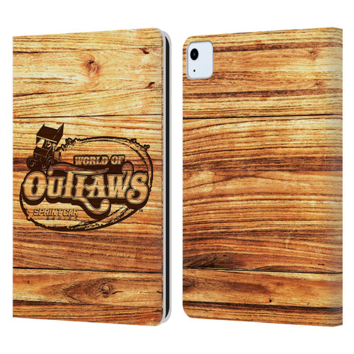 World of Outlaws Western Graphics Wood Logo Leather Book Wallet Case Cover For Apple iPad Air 2020 / 2022