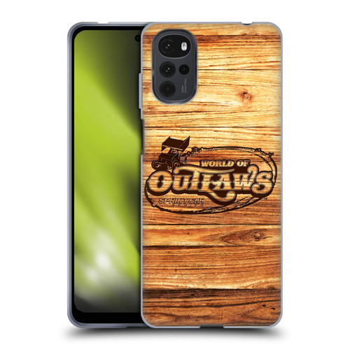 World of Outlaws Western Graphics Wood Logo Soft Gel Case for Motorola Moto G22