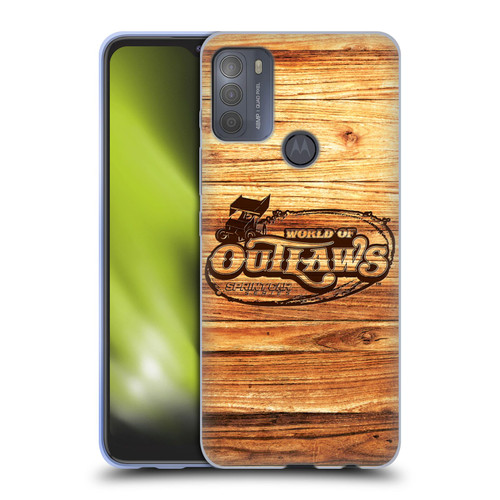 World of Outlaws Western Graphics Wood Logo Soft Gel Case for Motorola Moto G50