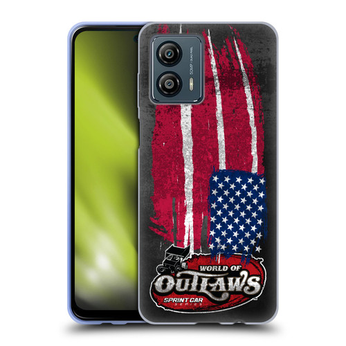 World of Outlaws Western Graphics US Flag Distressed Soft Gel Case for Motorola Moto G53 5G
