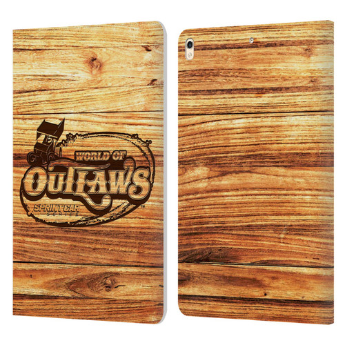 World of Outlaws Western Graphics Wood Logo Leather Book Wallet Case Cover For Apple iPad Pro 10.5 (2017)