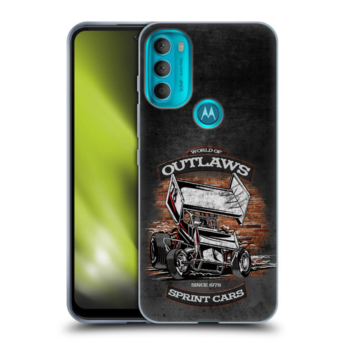 World of Outlaws Western Graphics Brickyard Sprint Car Soft Gel Case for Motorola Moto G71 5G