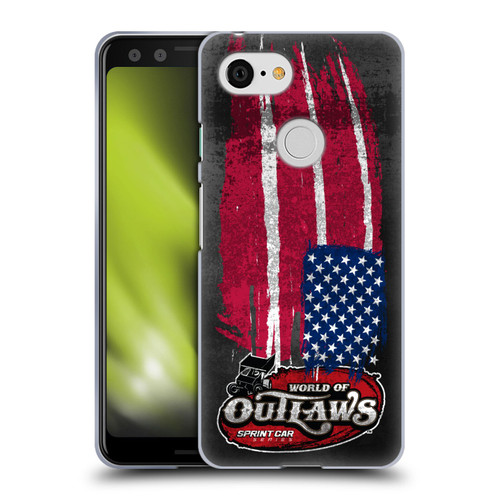 World of Outlaws Western Graphics US Flag Distressed Soft Gel Case for Google Pixel 3