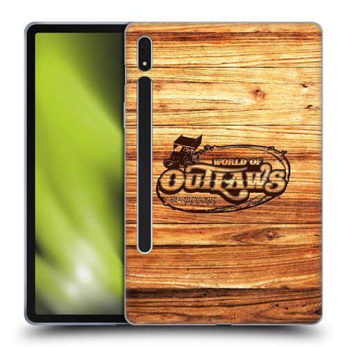 World of Outlaws Western Graphics Wood Logo Soft Gel Case for Samsung Galaxy Tab S8