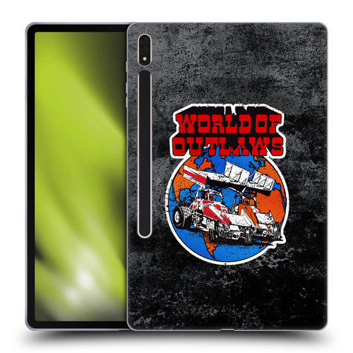 World of Outlaws Western Graphics Distressed Sprint Car Logo Soft Gel Case for Samsung Galaxy Tab S8 Plus