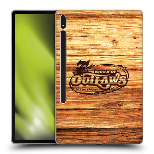World of Outlaws Western Graphics Wood Logo Soft Gel Case for Samsung Galaxy Tab S8 Plus