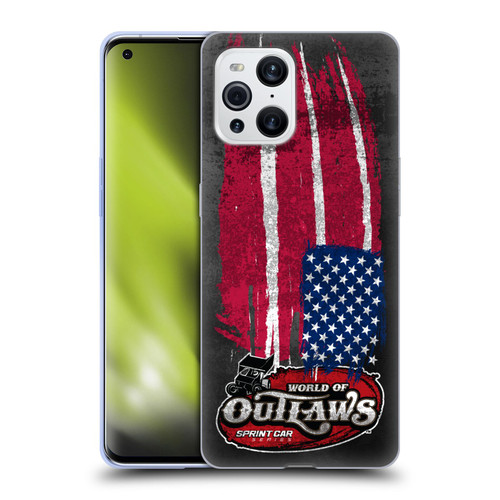 World of Outlaws Western Graphics US Flag Distressed Soft Gel Case for OPPO Find X3 / Pro
