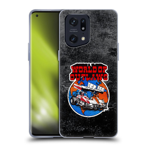 World of Outlaws Western Graphics Distressed Sprint Car Logo Soft Gel Case for OPPO Find X5 Pro