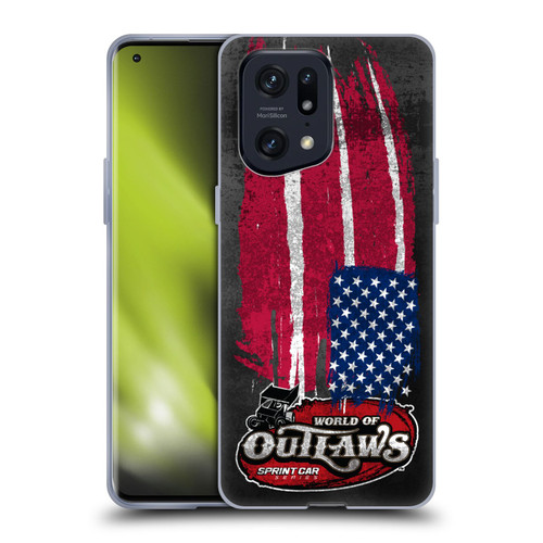 World of Outlaws Western Graphics US Flag Distressed Soft Gel Case for OPPO Find X5 Pro