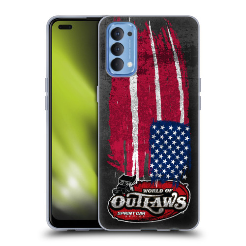 World of Outlaws Western Graphics US Flag Distressed Soft Gel Case for OPPO Reno 4 5G