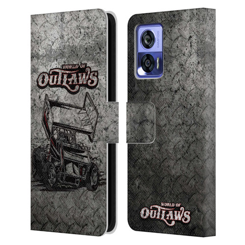 World of Outlaws Western Graphics Sprint Car Leather Book Wallet Case Cover For Motorola Edge 30 Neo 5G