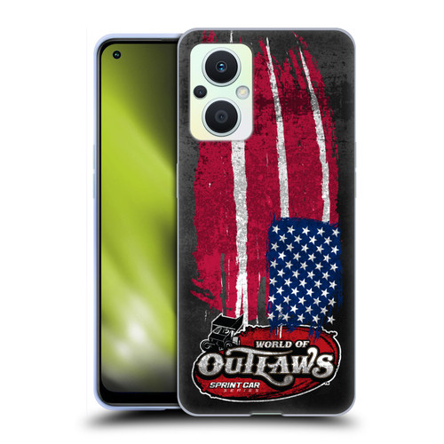 World of Outlaws Western Graphics US Flag Distressed Soft Gel Case for OPPO Reno8 Lite