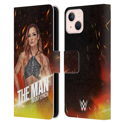 WWE Becky Lynch The Man Portrait Leather Book Wallet Case Cover For Apple iPhone 13