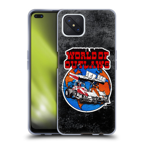 World of Outlaws Western Graphics Distressed Sprint Car Logo Soft Gel Case for OPPO Reno4 Z 5G