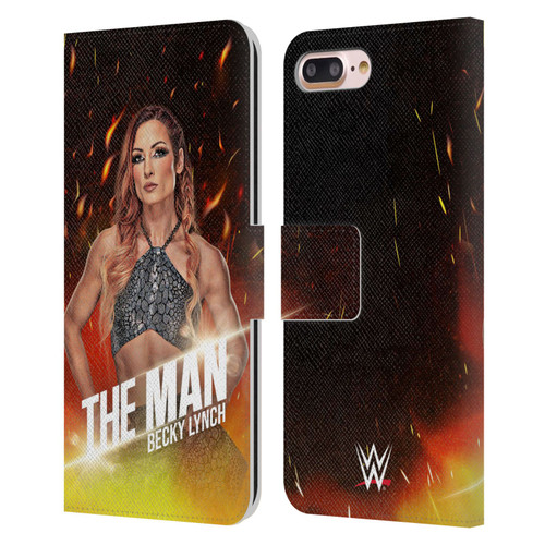 WWE Becky Lynch The Man Portrait Leather Book Wallet Case Cover For Apple iPhone 7 Plus / iPhone 8 Plus