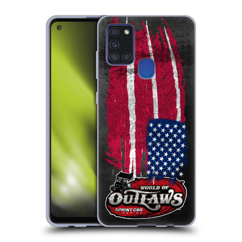 World of Outlaws Western Graphics US Flag Distressed Soft Gel Case for Samsung Galaxy A21s (2020)