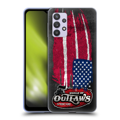 World of Outlaws Western Graphics US Flag Distressed Soft Gel Case for Samsung Galaxy A32 5G / M32 5G (2021)