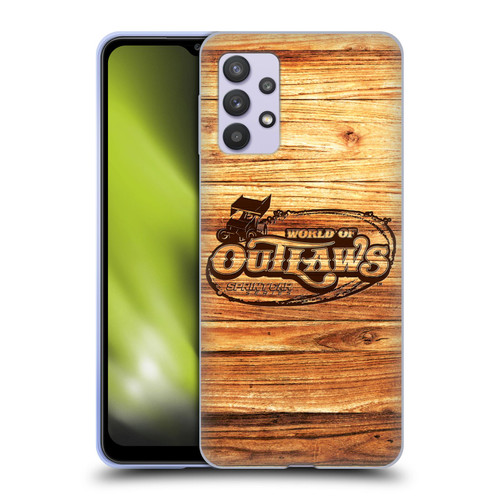 World of Outlaws Western Graphics Wood Logo Soft Gel Case for Samsung Galaxy A32 5G / M32 5G (2021)