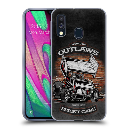 World of Outlaws Western Graphics Brickyard Sprint Car Soft Gel Case for Samsung Galaxy A40 (2019)