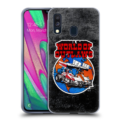 World of Outlaws Western Graphics Distressed Sprint Car Logo Soft Gel Case for Samsung Galaxy A40 (2019)
