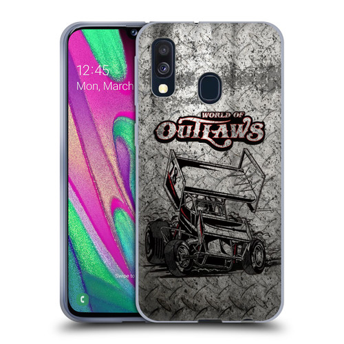 World of Outlaws Western Graphics Sprint Car Soft Gel Case for Samsung Galaxy A40 (2019)