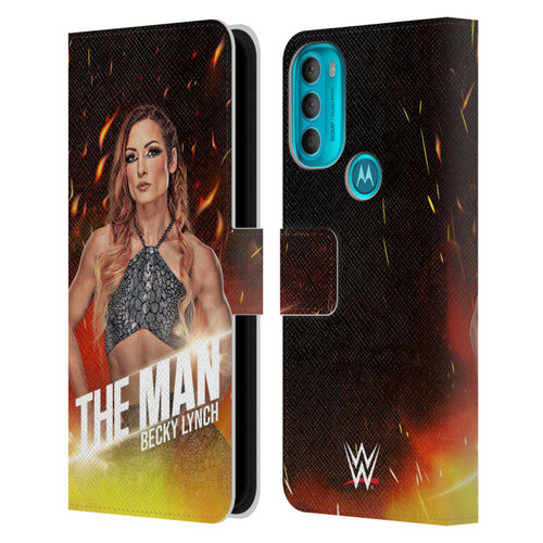 WWE Becky Lynch The Man Portrait Leather Book Wallet Case Cover For Motorola Moto G71 5G