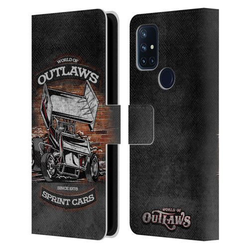 World of Outlaws Western Graphics Brickyard Sprint Car Leather Book Wallet Case Cover For OnePlus Nord N10 5G