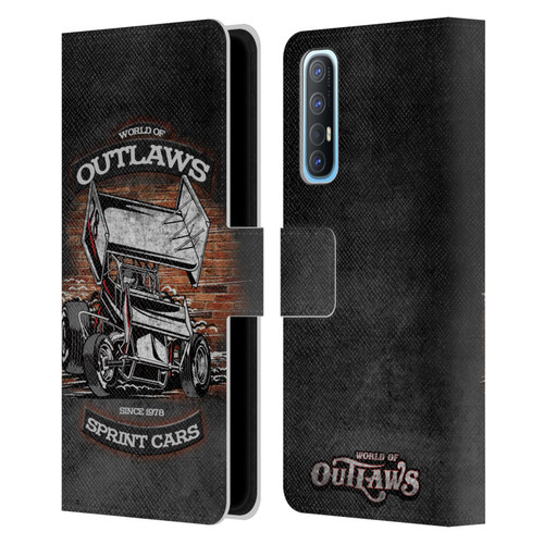 World of Outlaws Western Graphics Brickyard Sprint Car Leather Book Wallet Case Cover For OPPO Find X2 Neo 5G