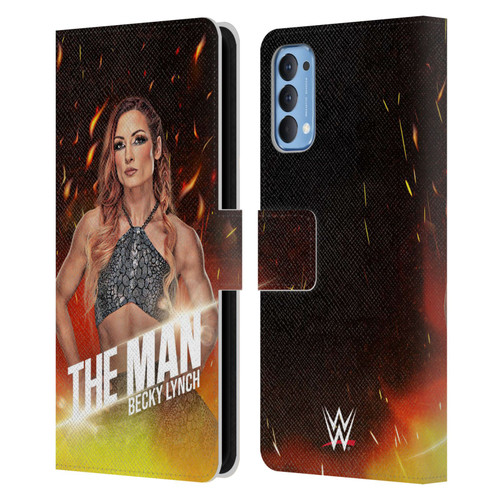 WWE Becky Lynch The Man Portrait Leather Book Wallet Case Cover For OPPO Reno 4 5G
