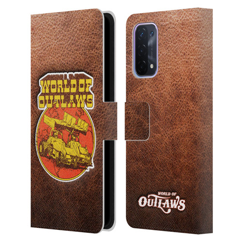 World of Outlaws Western Graphics Sprint Car Leather Print Leather Book Wallet Case Cover For OPPO A54 5G