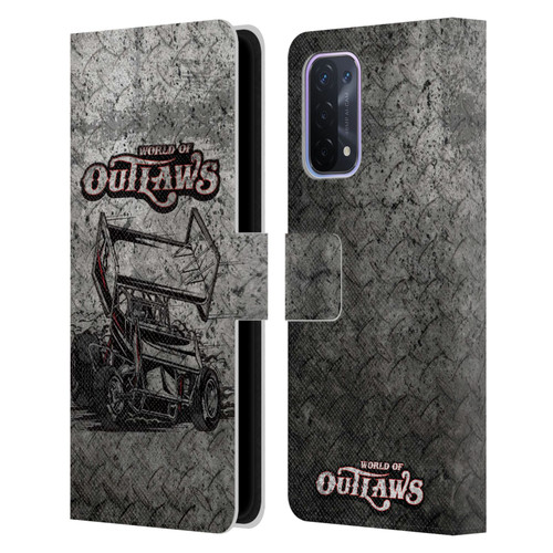 World of Outlaws Western Graphics Sprint Car Leather Book Wallet Case Cover For OPPO A54 5G