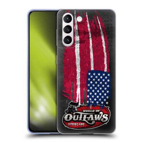 World of Outlaws Western Graphics US Flag Distressed Soft Gel Case for Samsung Galaxy S21 5G