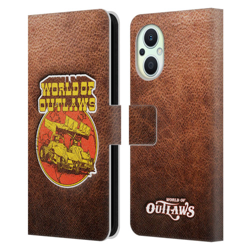 World of Outlaws Western Graphics Sprint Car Leather Print Leather Book Wallet Case Cover For OPPO Reno8 Lite