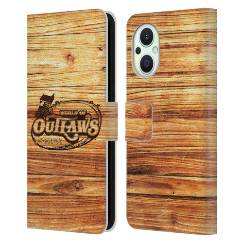 World of Outlaws Western Graphics Wood Logo Leather Book Wallet Case Cover For OPPO Reno8 Lite