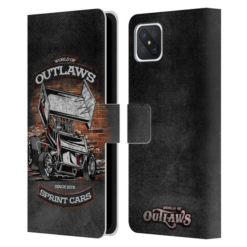 World of Outlaws Western Graphics Brickyard Sprint Car Leather Book Wallet Case Cover For OPPO Reno4 Z 5G
