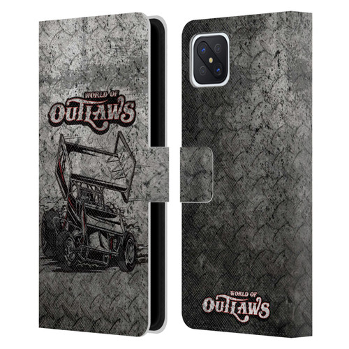 World of Outlaws Western Graphics Sprint Car Leather Book Wallet Case Cover For OPPO Reno4 Z 5G