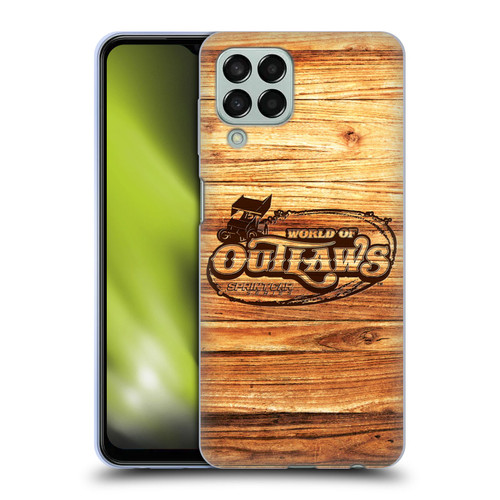 World of Outlaws Western Graphics Wood Logo Soft Gel Case for Samsung Galaxy M33 (2022)