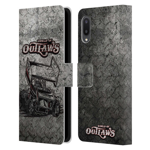 World of Outlaws Western Graphics Sprint Car Leather Book Wallet Case Cover For Samsung Galaxy A02/M02 (2021)
